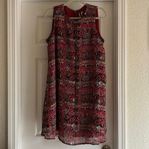 Midi Geo Print Sleeveless Dress